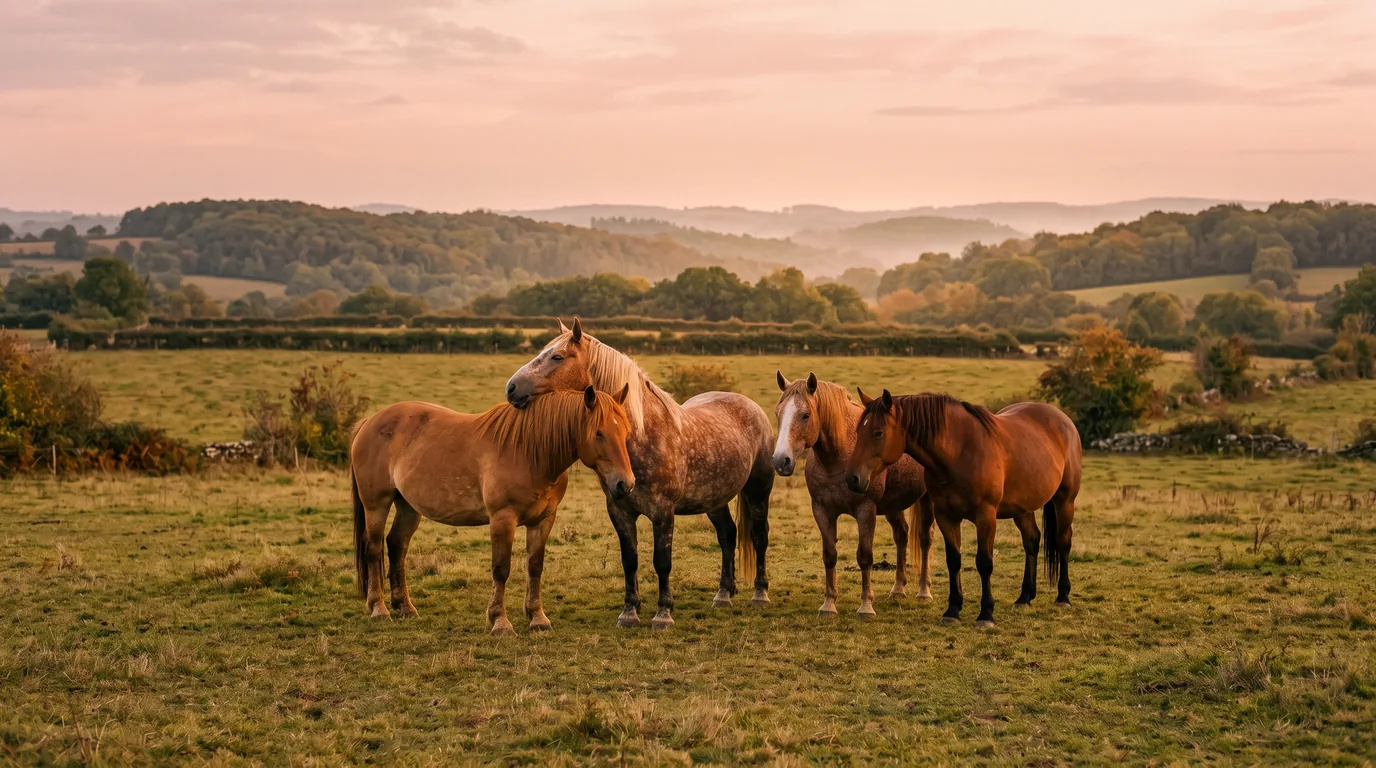 Les chevaux du Élevage des Prades en liberté, Haute-Vienne